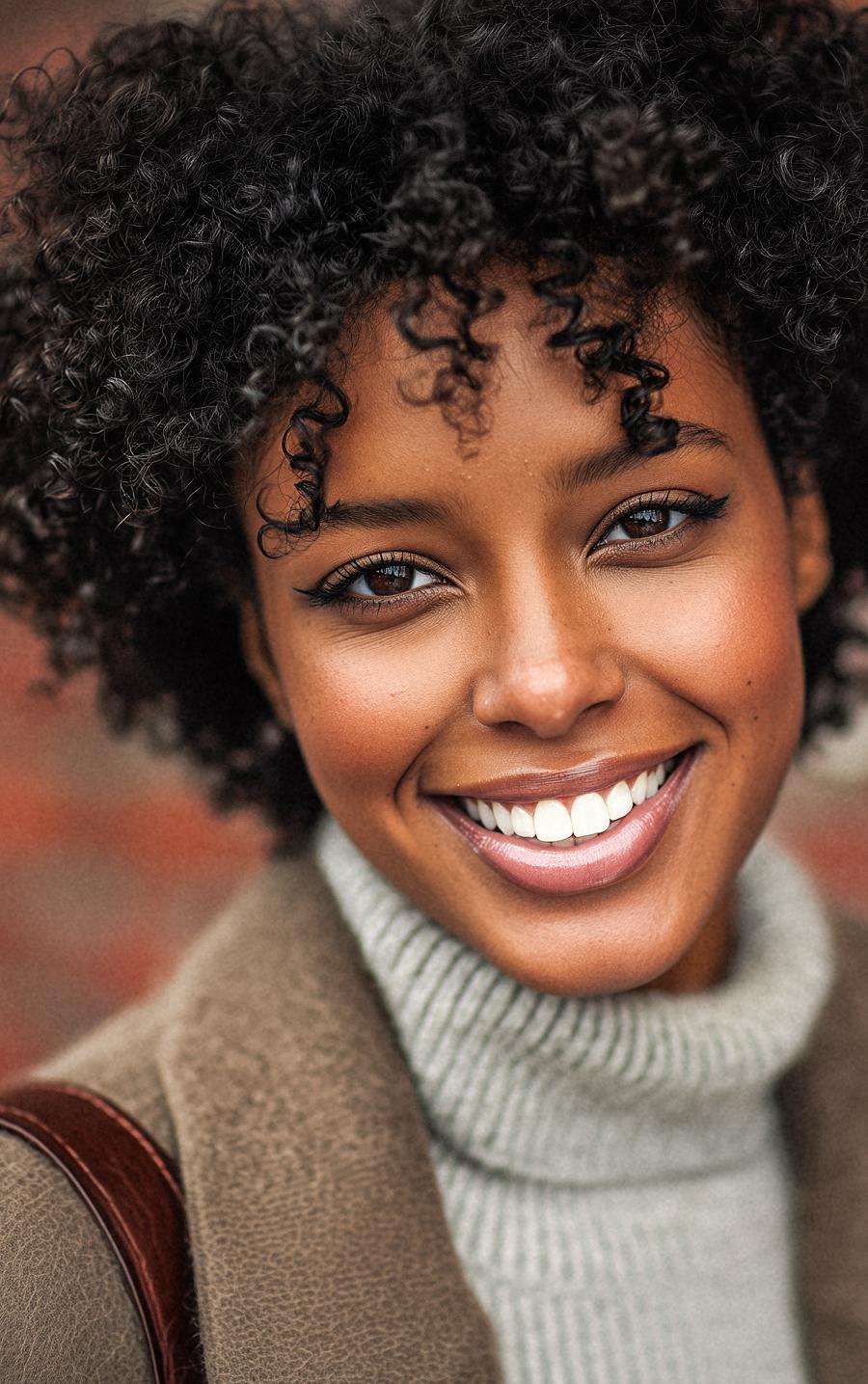 woman smiling after getting her braces removed